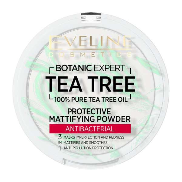 Пудра компактная для лица `EVELINE` BOTANIC EXPERT 3 в 1 антибактериальная матирующая тон 002 ivory