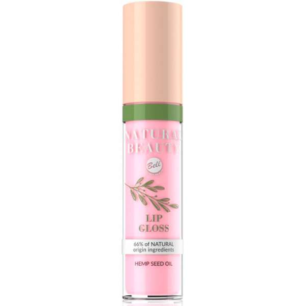 Блеск для губ `BELL` `NATURAL BEAUTY` NATURAL BEAUTY LIP GLOSS тон 02 peach gloss увлажняющий с маслом