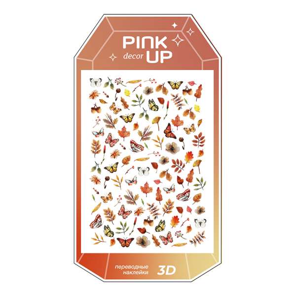 Наклейки для ногтей `PINK UP` `DECOR` AUTUMN COLLECTION 3D переводные тон 141