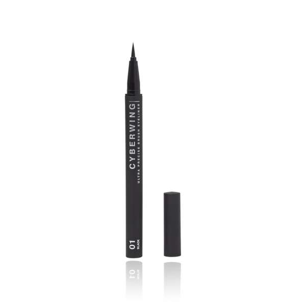 Подводка для глаз `INFLUENCE BEAUTY` CYBERWING с кистью ультратонкая тон 01 Black