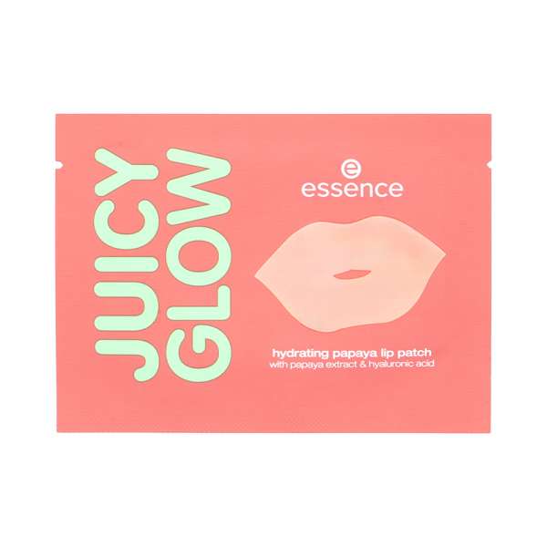 Патчи для губ `ESSENCE` `JUICY GLOW` увлажняющие с экстрактом папайи и гиалуроновой кислотой